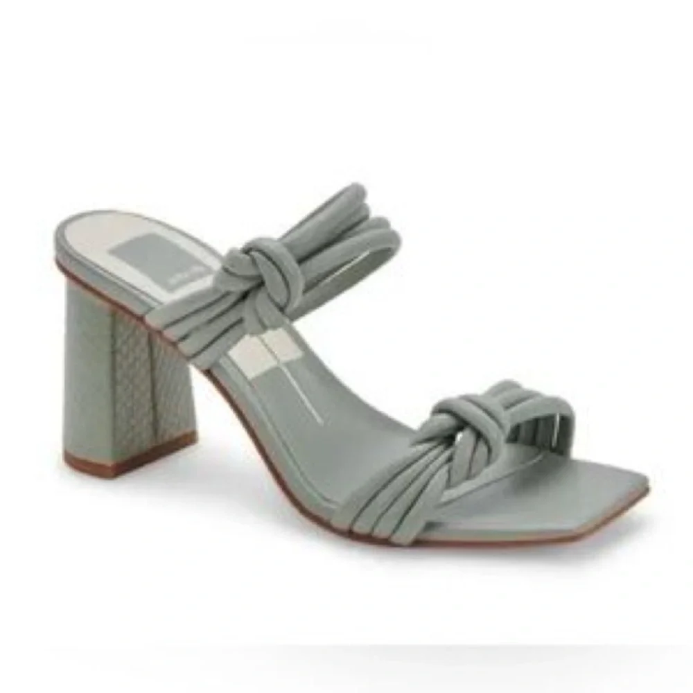 Women’s DOLCE VITA Pama Slip On Squared Open Toe Block Heeled Dress Sandals-Sz 9
